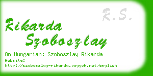 rikarda szoboszlay business card